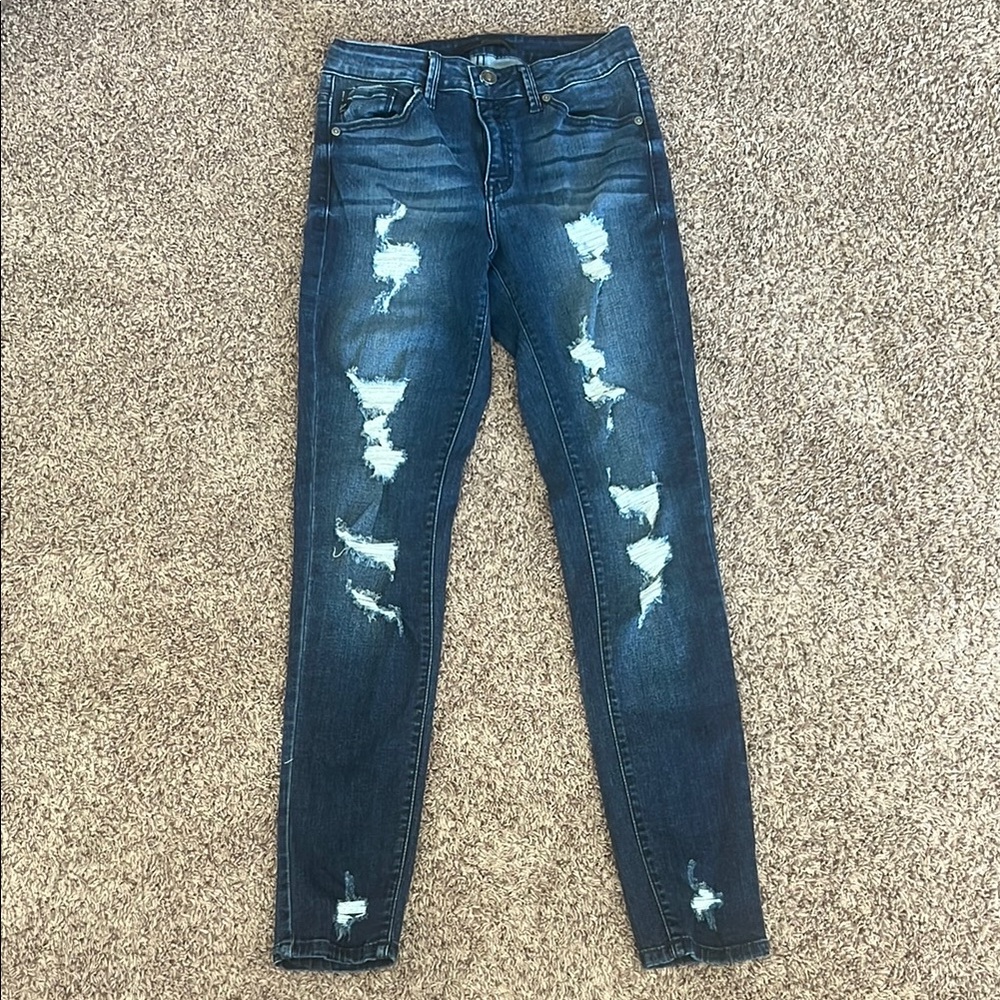 KanCan Blue Distressed Skinny Jeans